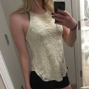 White front-lace blouse